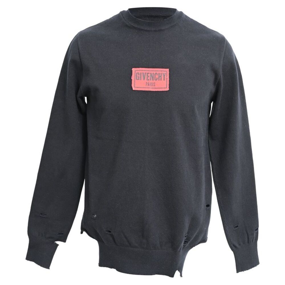 Givenchy Distressed Logo Patch Sweatshirt in Black Cotton
